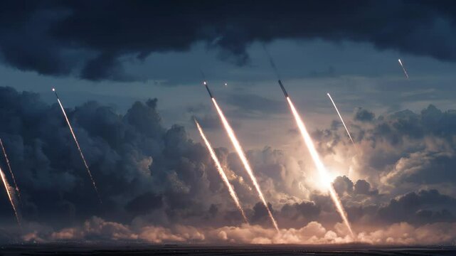 Advanced anti aircraft and missile defense system engaging in combat against aerial threats