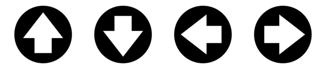 Arrows icons set, modern simple black vector pointer signs. Arrow icon collection for forward click buttons, web design arrow navigation and apps elements