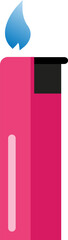 Gas lighter icon in flat style. Vector illustration of a burning match. Vector illustration of a gas lighter