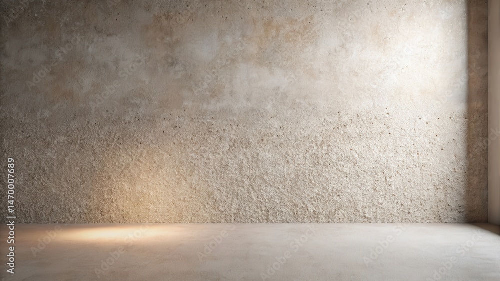 Poster empty room with textured wall and subtle lighting for design presentation