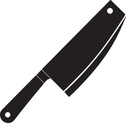 butcher knife silhouette, black and white silhouette, vector and illustration