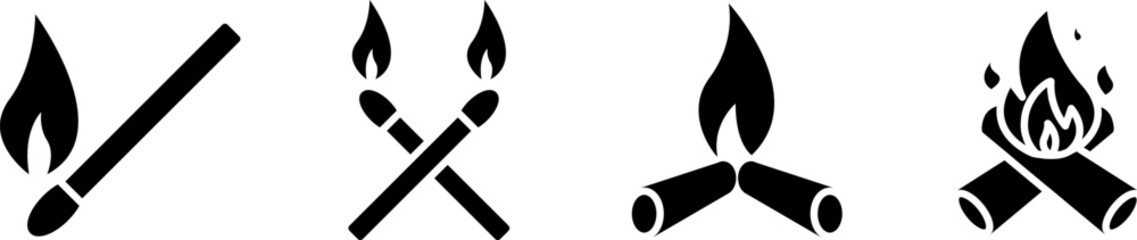 Campfire icon. Fire icon set. Fire flames icon vector.
Vector illustration