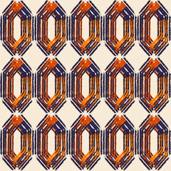 seamless hand-drawn geometric pattern featuring layered brush textures