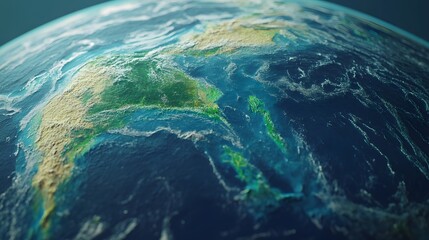 A vibrant globe showcasing oceans to highlight the critical need for ocean conservation and environmental awareness.