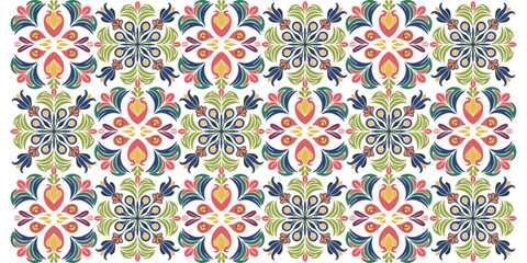 Clothes texture vector design, tile floral background. traditional fabric floral decorative illustration, tiles pattern design, useful vector element.