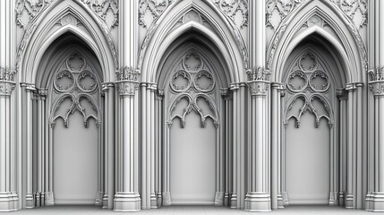 Architectural composition featuring arches and decorative elements