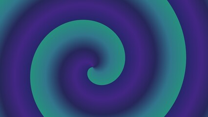 Hypnotic teal and purple spiral abstract art