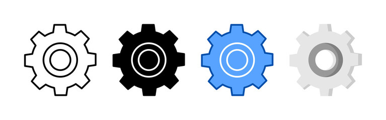Settings icon set bundle. Multi style icon collection perfect for websites, apps, and presentations. Simple vector icon collection