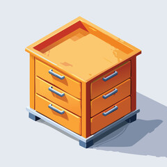 drawer Vector Illustration with Flat Design, Clean Line Art, and Modern Minimalist AestheticArt.