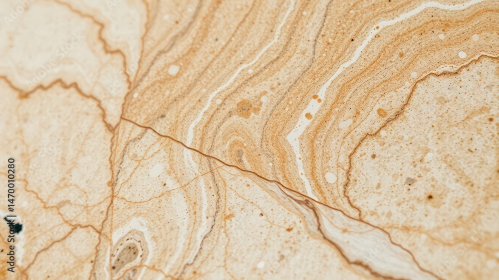 Poster abstract beige and brown swirl texture with veins and spots for background or design element