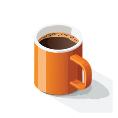Coffee mug Vector Illustration with Flat Design, Clean Line Art, and Modern Minimalist AestheticArt.