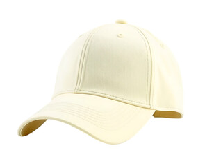 Fototapeta premium Cream-colored baseball cap isolated on a transparent background
