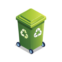 Recycling bin Vector Illustration with Flat Design, Clean Line Art, and Modern Minimalist AestheticArt.