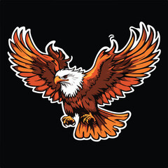 Eagle Mascot Logo Design Spread Wings Majestic Vector Graphic Illustration
