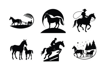 Fototapeta premium Graceful Horse Silhouettes Collection