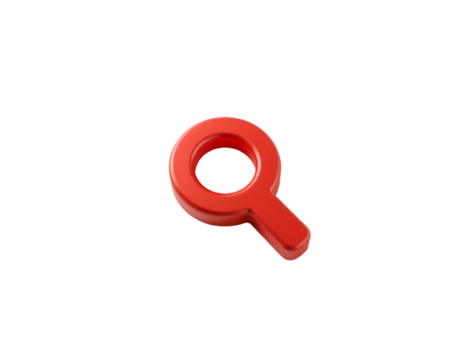 Red 3D Magnifying Glass Icon
