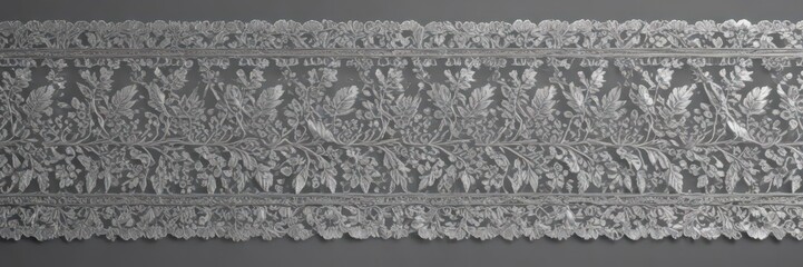 Luxury silver leaf lace, refined border, glossy finish ,  high quality,  filigree,  luxury