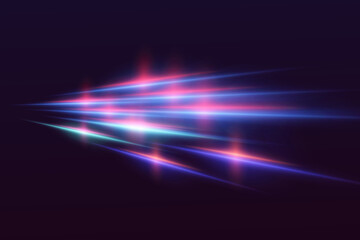 Light trails, motion blur effect. High-speed light effect. Vector illustration. EPS 10.