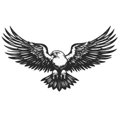 Majestic Eagle Illustration With Open Wings Symbol Of Freedom And Power Vector Image