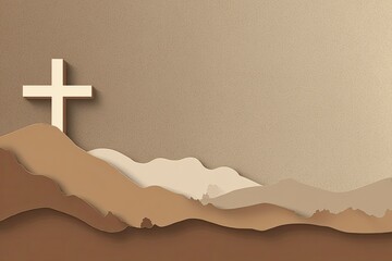 Cross on Mountain Silhouette