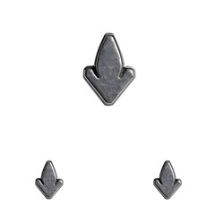 Metallic 3D Arrows Pointing Down