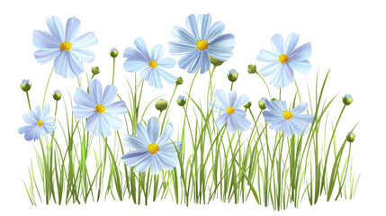 colorful blue floral botanical bottom watercolor border PNG Vibrant watercolor floral meadow, Wedding birthday border banner frame 