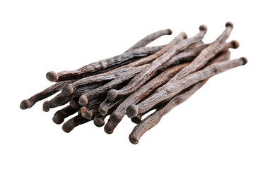 Dry vanilla beans isolated on white background.png