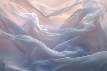 Fototapeta premium Delicate, flowing fabrics in pastel hues, a soft, ethereal design.
