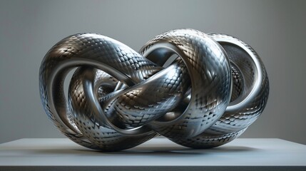 Abstract metallic knot sculpture (1)