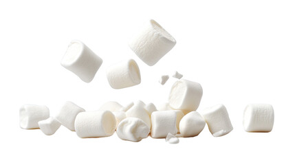 Falling marshmallow on white background.png