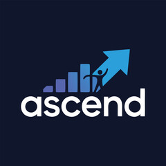 Ascend Logo Design Growth Success Progress Arrow Upward