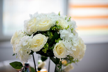 bouquet of white roses