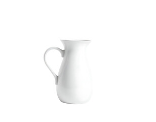 Elegant White Pitcher with Handle Isolated on Transparent Background