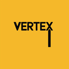 Abstract Vertex Logo Design on Yellow Background