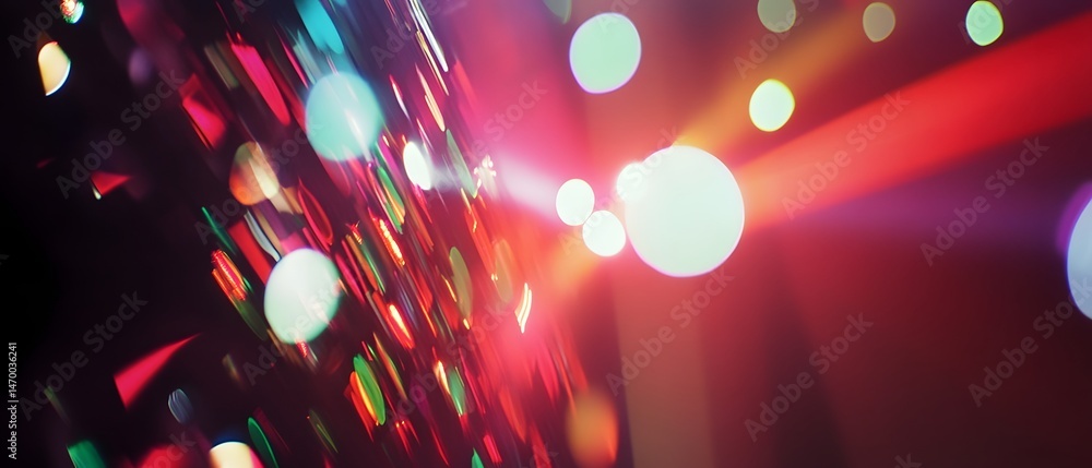 Poster captivating abstract composition of colorful luminous light patterns and shapes against a dark backg