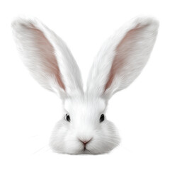 Obraz premium Close-up of a White Rabbit Portrait - Fluffy and Adorable , isolated on white background png