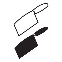 simple cleaver icon. minimalist vector format. logos, stickers, merchandise, and user interface elements