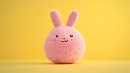Fototapeta premium Adorable Round Animal with Zen Expression in Playful Cartoon Design for Whimsical Art