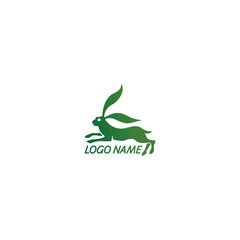Clean green rabbit logo—perfect for eco brands, natural products, or minimalist business identity.