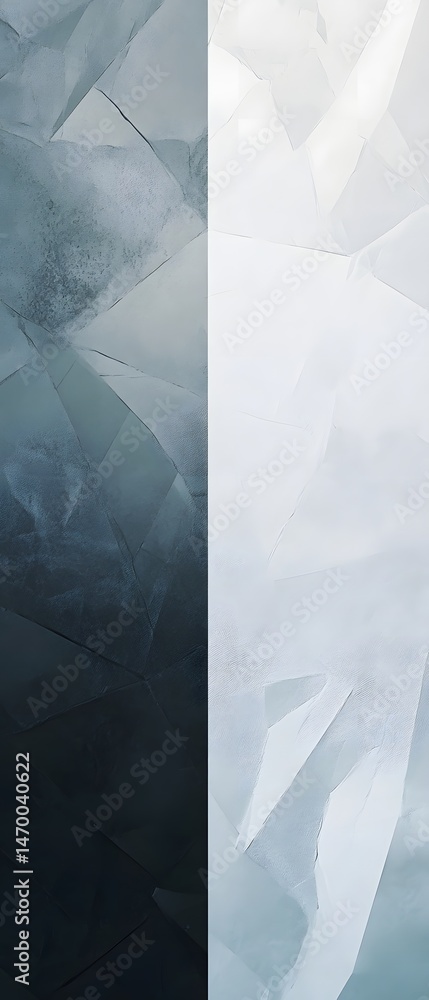 Poster a sleek minimalist abstract composition featuring geometric shapes and a cool toned gradient creatin