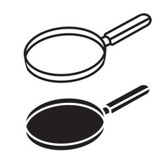 simple frying pan icon. minimalist vector format. logos, stickers, merchandise, and user interface elements