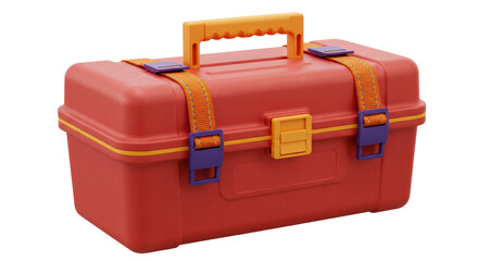 Isolated Red Plastic Toolbox
