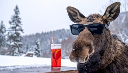 Fototapeta premium deer in snow