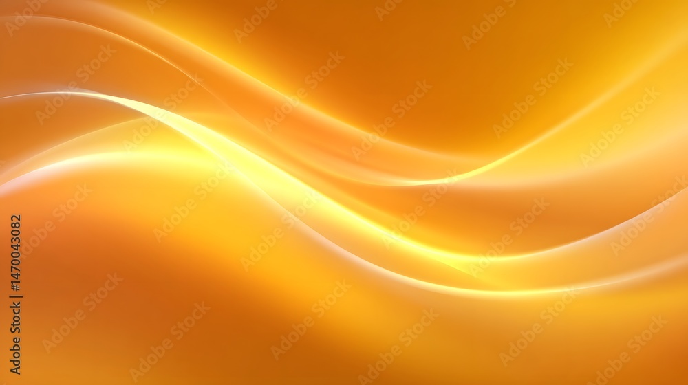 Poster minimalist abstract background featuring warm yellow and orange tones with simple flowing curve line