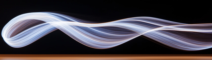Fototapeta premium Abstract light wave on black background energy flow motion