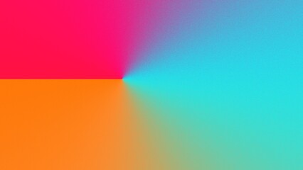 Abstract vibrant gradient artwork featuring pink, orange, and blue hues radiating from a central point