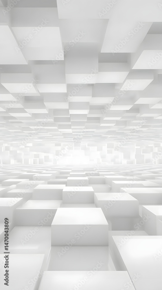 Aufkleber minimalist abstract background with a geometric square pattern composed of white shapes and a sense 