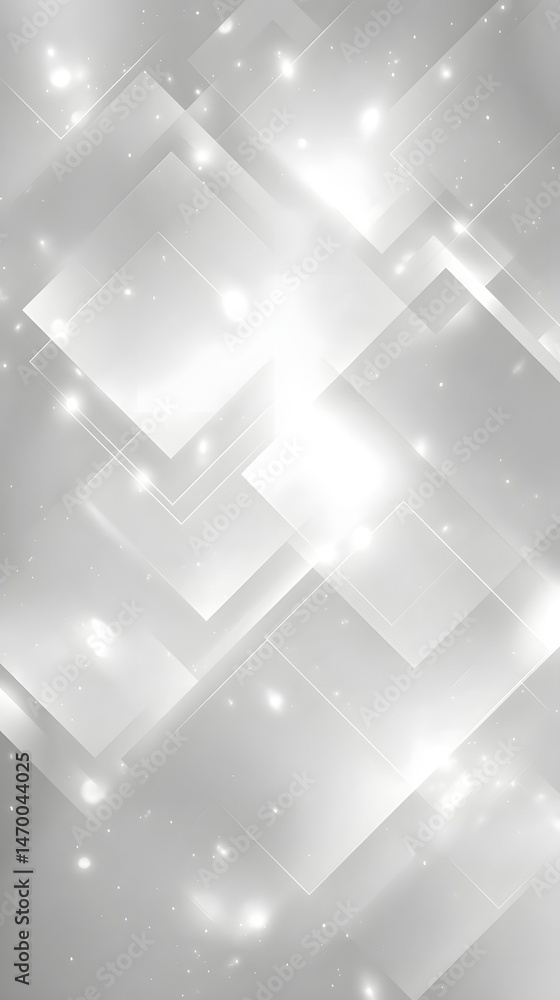 Poster radiant abstract geometric elements with layered metallic shine and depth creating a sleek and sophi