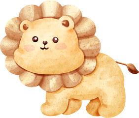 watercolor animal lion