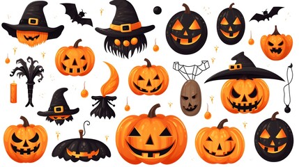 Stylized Halloween Elements for Seasonal Design Projects in a Fun and Creative Way